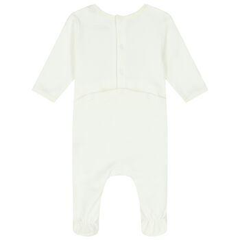 Baby Boys Ivory Logo Babygrow